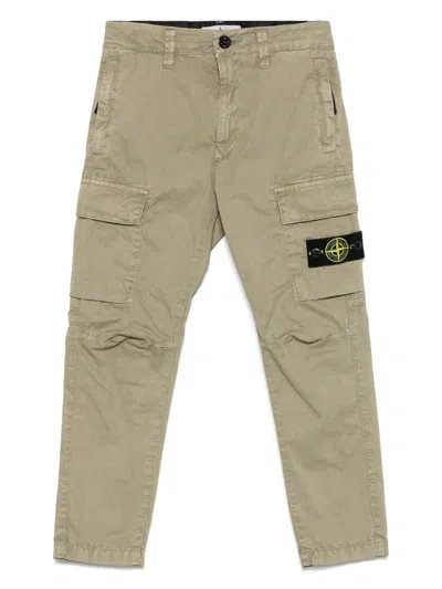 Stone Island Kids' Compass-badge Cargo Pants In Green