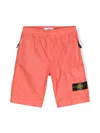 Stone Island Compass-badge Cargo Shorts In Orange