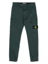Stone Island Compass-badge Corduroy Trousers In 绿色