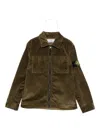 Stone Island Compass-badge Corduroy Shirt In Green