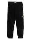 Stone Island Compass-badge Corduroy Trousers In Black