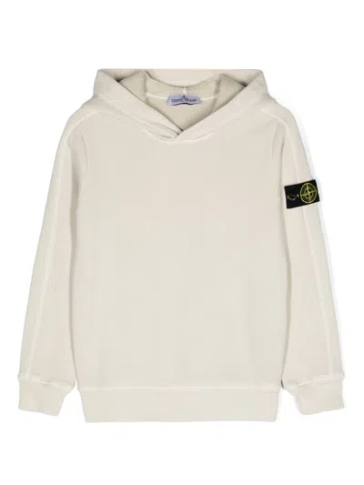 Stone Island Kids' Compass-badge Cotton Hoodie In 中性色