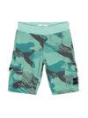 Stone Island Compass-badge Cotton Shorts In Green
