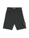 Stone Island Compass-badge Cotton Shorts In Grey