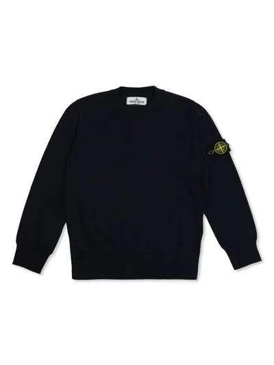 Stone Island Kids' Compass-badge Cotton Sweater In Blue