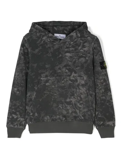 Stone Island Kids' Compass-badge Cotton Sweatshirt In Black