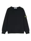 Stone Island Compass-badge Cotton Sweatshirt In Blue