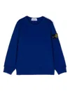 Stone Island Kids' Compass-badge Cotton Sweatshirt In Blue