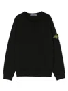 Stone Island Compass-badge Cotton Sweatshirt In Schwarz