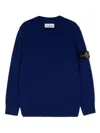 Stone Island Compass-patch Crew-neck Jumper In 蓝色