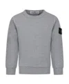 Stone Island Junior Compass-badge Crewneck Sweatshirt In Gray