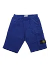 Stone Island Compass-badge Cargo Shorts In Blue