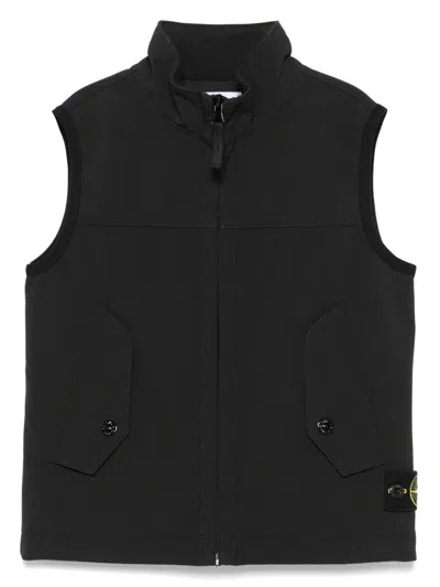 Stone Island Kids' Compass-badge Gilet In Black