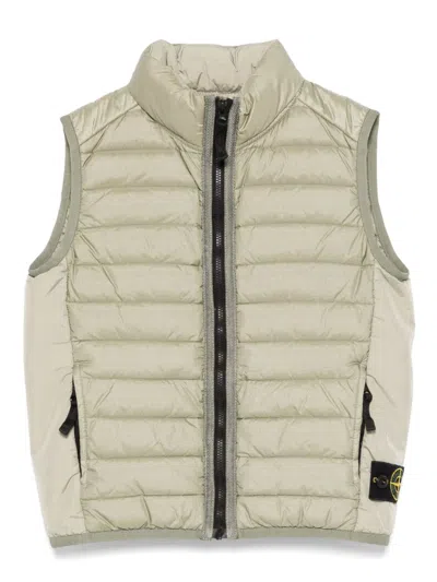 Stone Island Kids' Compass-badge Gilet In Green