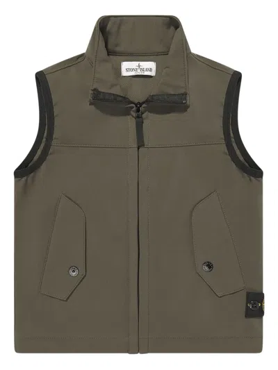 Stone Island Junior Kids' Compass-badge Gilet In Green