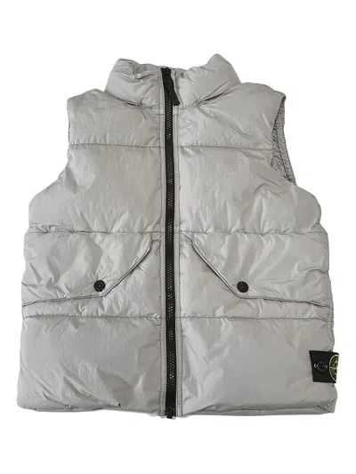 Stone Island Kids' Compass-badge Gilet In Grey