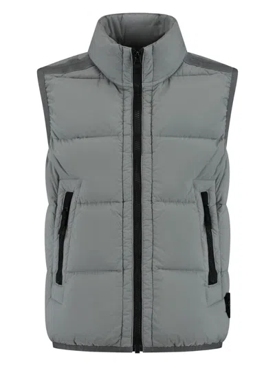 Stone Island Kids' Compass-badge Gilet In Grey
