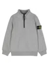 STONE ISLAND JUNIOR COMPASS-BADGE HALF-ZIPPED SWEATSHIRT