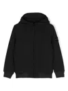Stone Island Compass-badge Hooded Jacket In 黑色