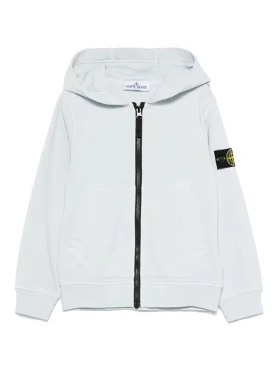 Stone Island Kids' Compass-badge Hoodie In Blue