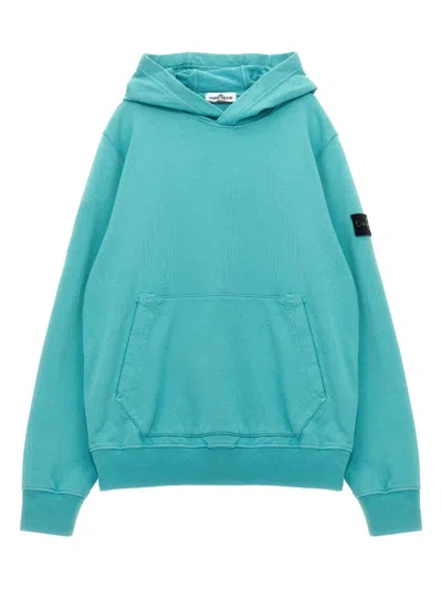 Stone Island Junior Kids' Compass-badge Hoodie In Light Blue