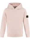 Stone Island Compass-badge Hoodie In Pink