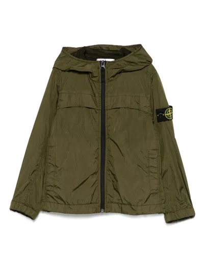 Stone Island Kids' Compass-badge Jacket In Green