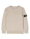 Stone Island Compass-patch Cotton-blend Jumper In Neutrals