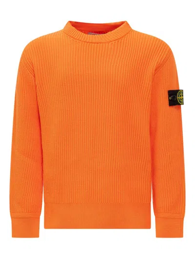 Stone Island Junior Kids' Sweater In Orange