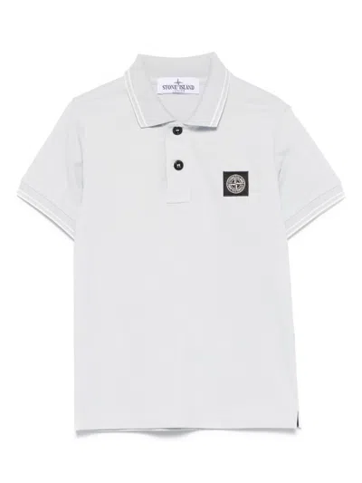 Stone Island Kids' Compass-badge Polo Shirt In Blue