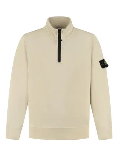 Stone Island Kids' Compass-badge Polo Shirt In Neutrals