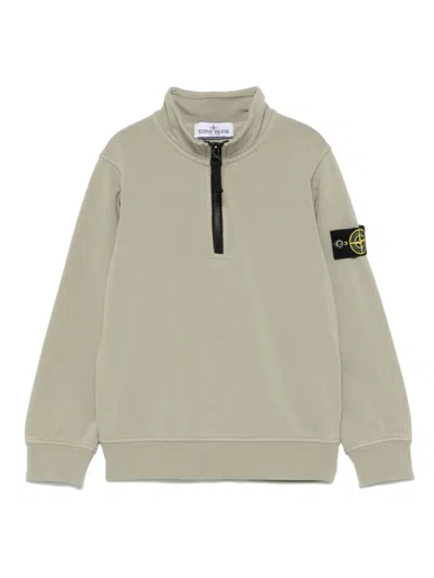 Stone Island Kids' Compass-badge Pullover In Grün