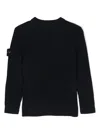 Stone Island Compass-badge Ribbed Jumper In Black