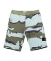 Stone Island Camouflage Cotton Shorts With Logo