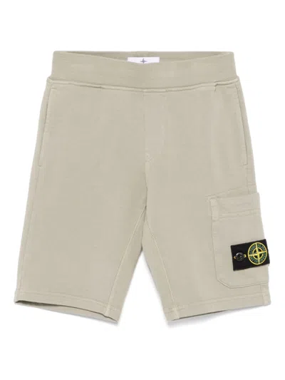 Stone Island Kids' Compass-badge Shorts In Neutrals