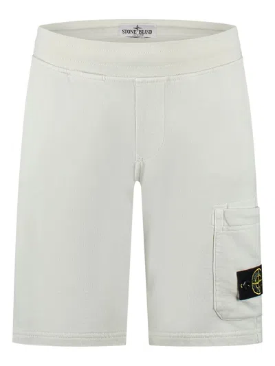 Stone Island Kids' Compass-badge Shorts In Neutrals