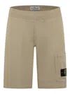 Stone Island Compass-badge Shorts In Neutrals