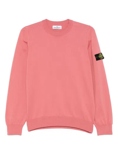 Stone Island Kids' Compass-badge Sweater In 粉色