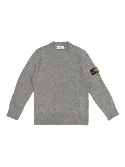 Stone Island Kids' Compass-badge Sweater In Gray