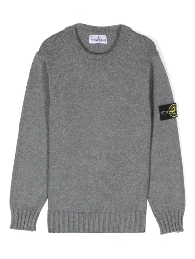 Stone Island Kids' Compass-badge Sweater In Grey