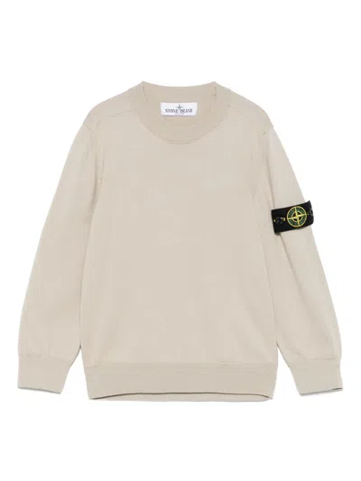 Stone Island Kids' Compass-badge Sweater In Neutrals