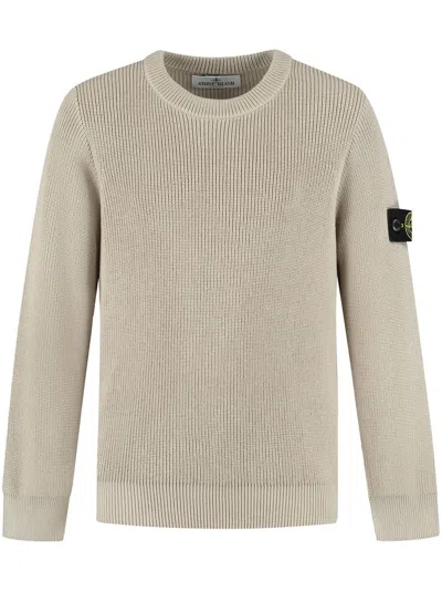 Stone Island Kids' Compass-badge Sweater In Neutrals