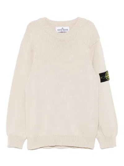 Stone Island Kids' Compass-badge Sweater In Neutrals