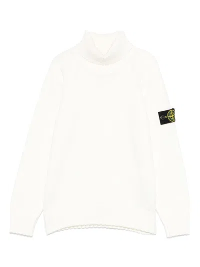 Stone Island Kids' Compass-badge Sweater In White
