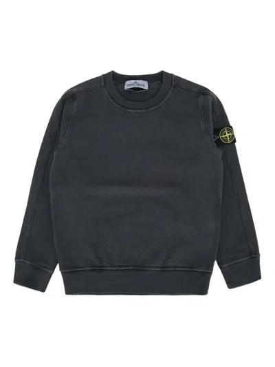 Stone Island Kids' Compass-badge Sweatshirt In Black
