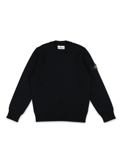 Stone Island Kids' Compass-badge Sweatshirt In Black