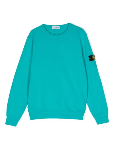 Stone Island Kids' Compass-badge Sweatshirt In Blue