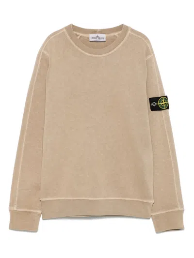 Stone Island Kids' Compass-badge Sweatshirt In Brown