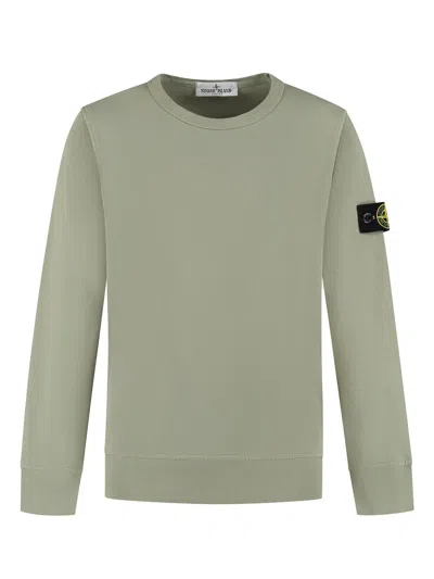 Stone Island Kids' Compass-badge Sweatshirt In Green