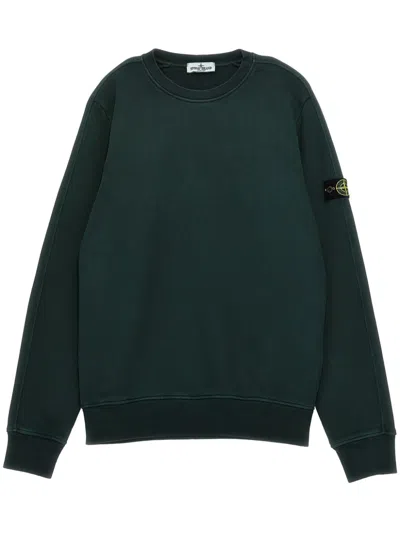 Stone Island Kids' Compass Badge Sweatshirt In Green